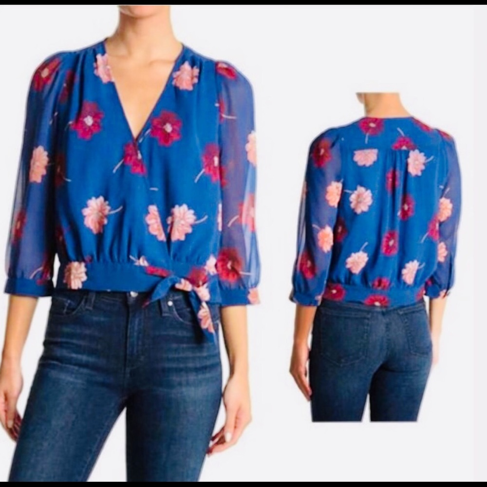 MADEWELL Effie Floral Woven Wrap Top - Picture 1 of 8